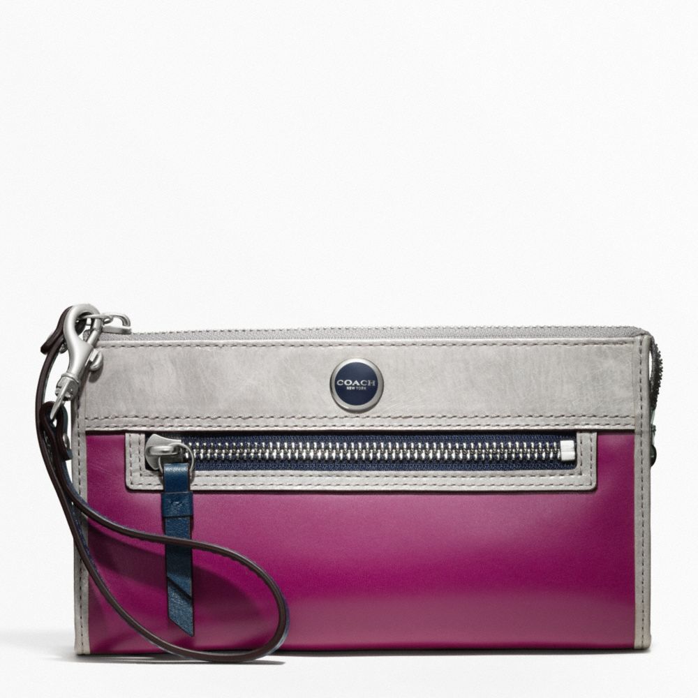 COACH POPPY COLORBLOCK LEATHER ZIPPY WALLET -  - f48747