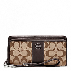 COACH SIGNATURE FABRIC DOUBLE ZIP ACCORDION WALLET - ONE COLOR - F48748