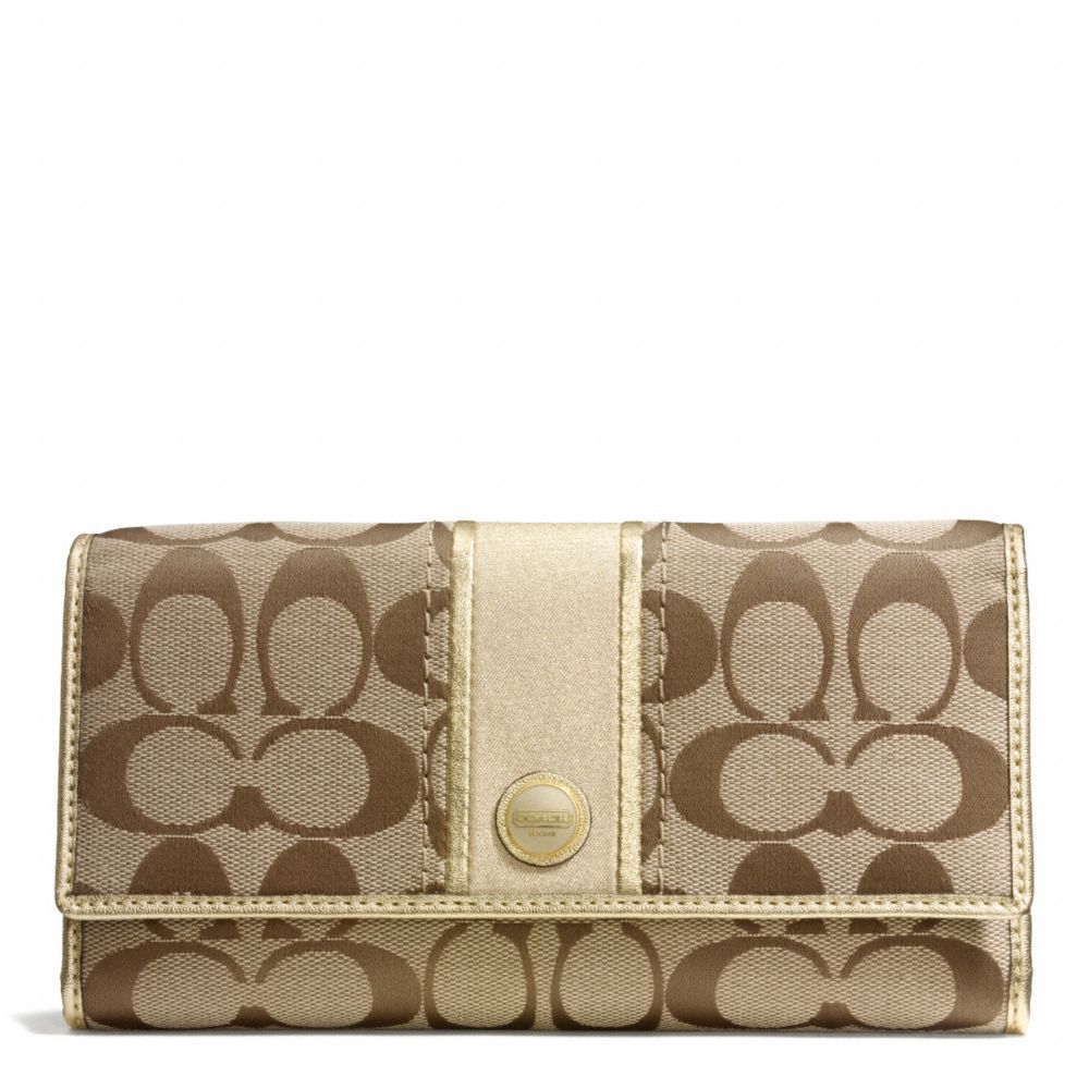 Signature Stripe Checkbook Wallet Coach F48810 - WWW.HANDHANDBAG.COM