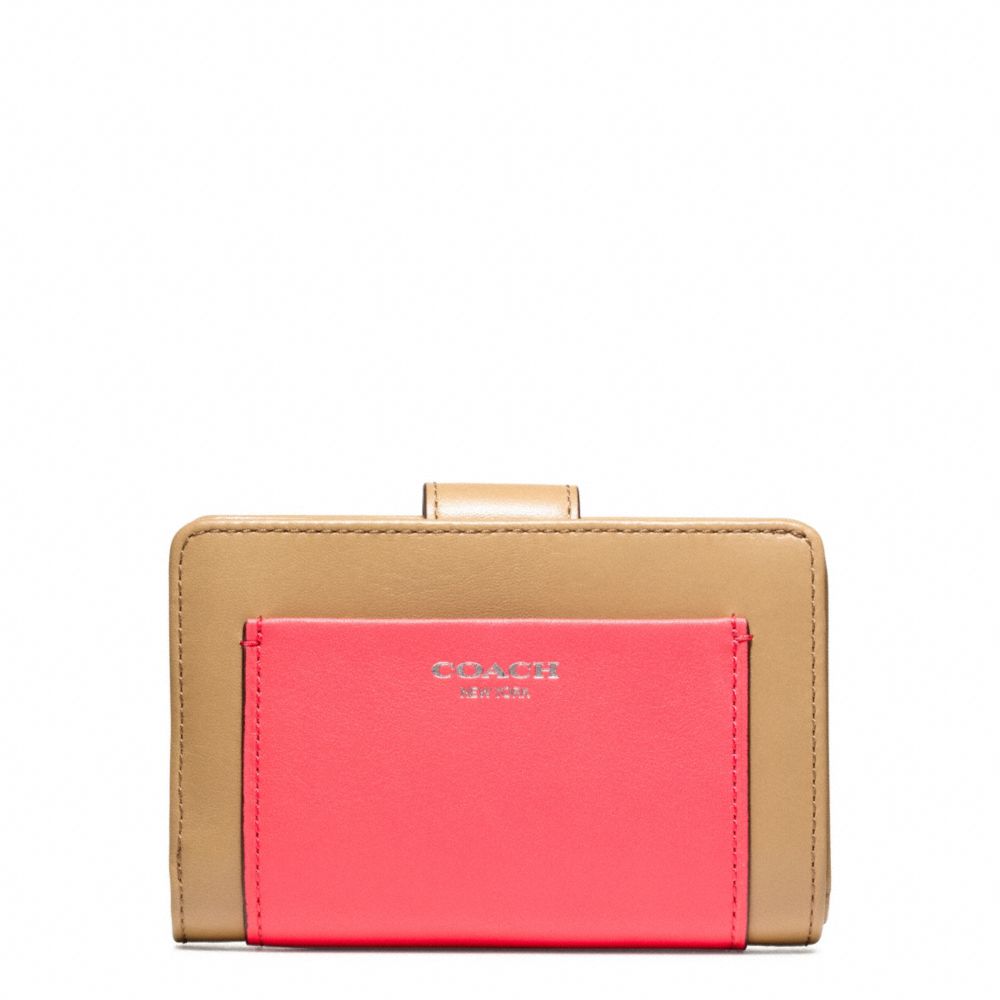 COACH COLORBLOCK LEATHER MEDIUM ZIP WALLET - ONE COLOR - F48892