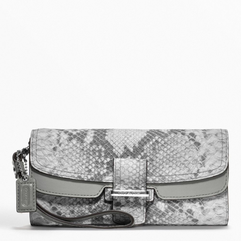 MADISON PINNACLE EMBOSSED PYTHON SLIM ENVELOPE COACH F48922