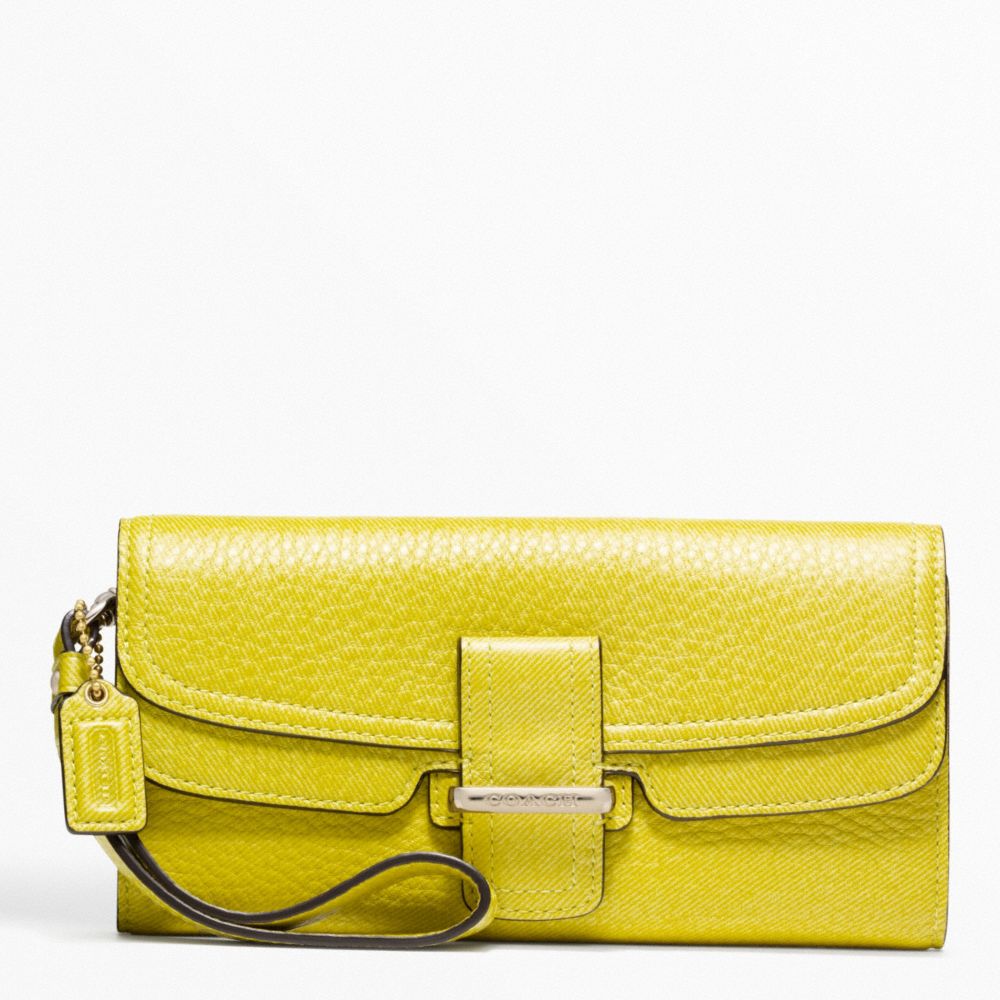 MADISON FLAGSHIP PEBBLE SLIM ENVELOPE - GOLD/KIWI - COACH F48924