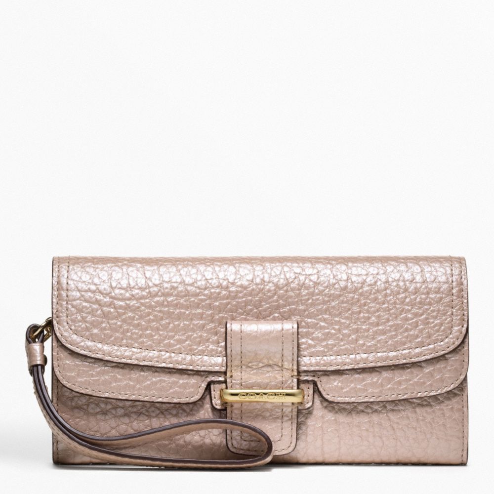 COACH F48924 Madison Flagship Pebble Slim Envelope GOLD/PINK PEARL