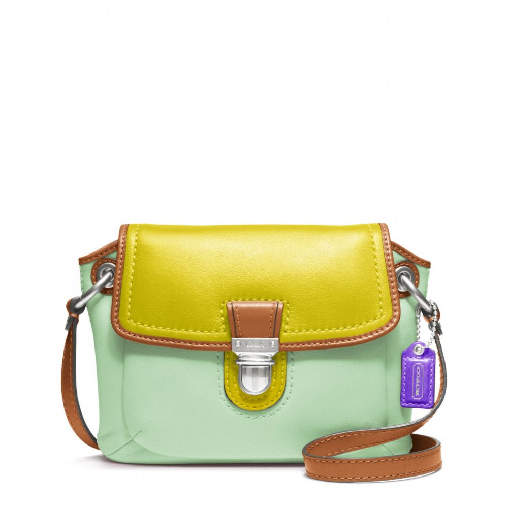 COACH F48941 POPPY COLORBLOCK LEATHER FLAP CROSSBODY ONE-COLOR