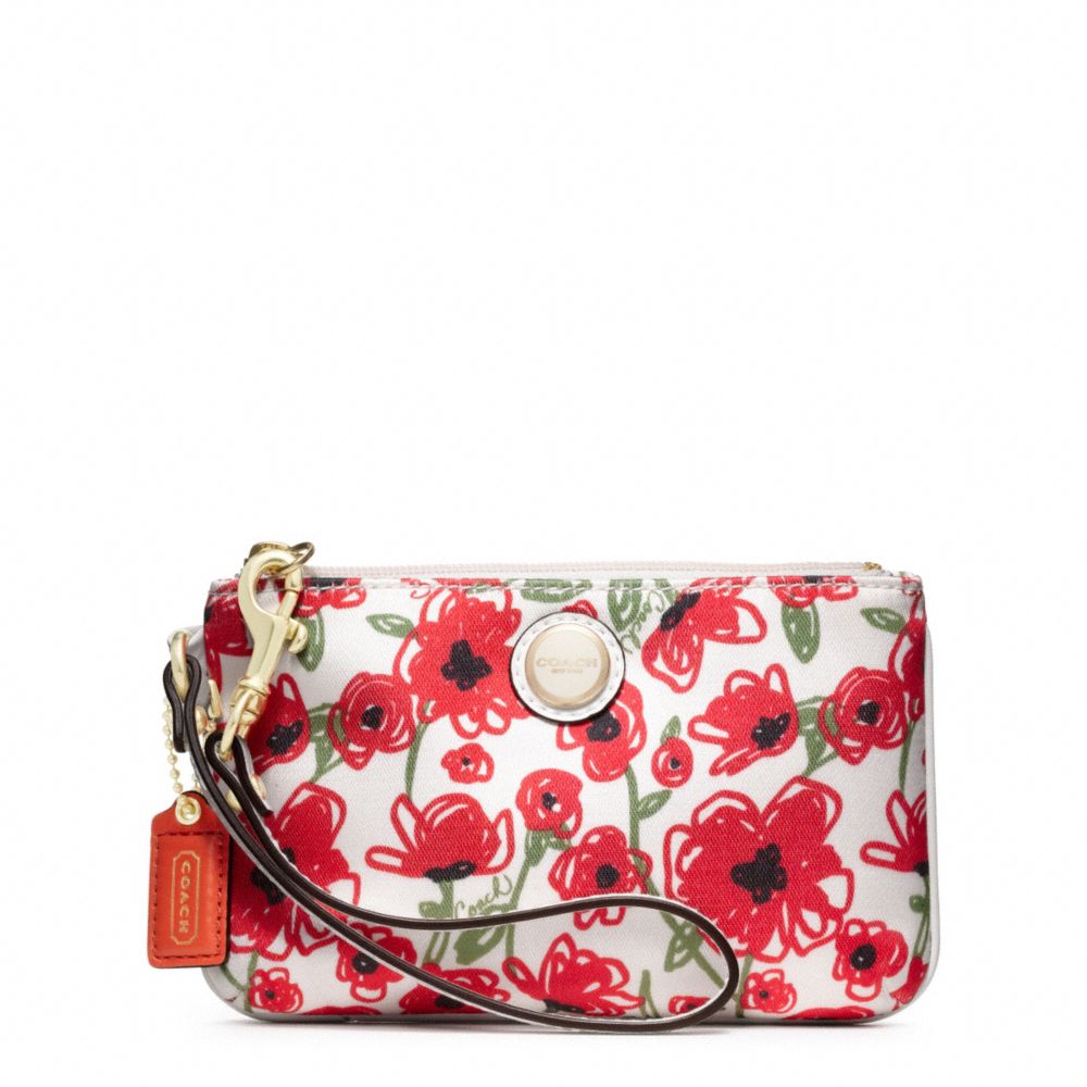 COACH F48950 POPPY FLOWER PRINT SMALL WRISTLET ONE-COLOR