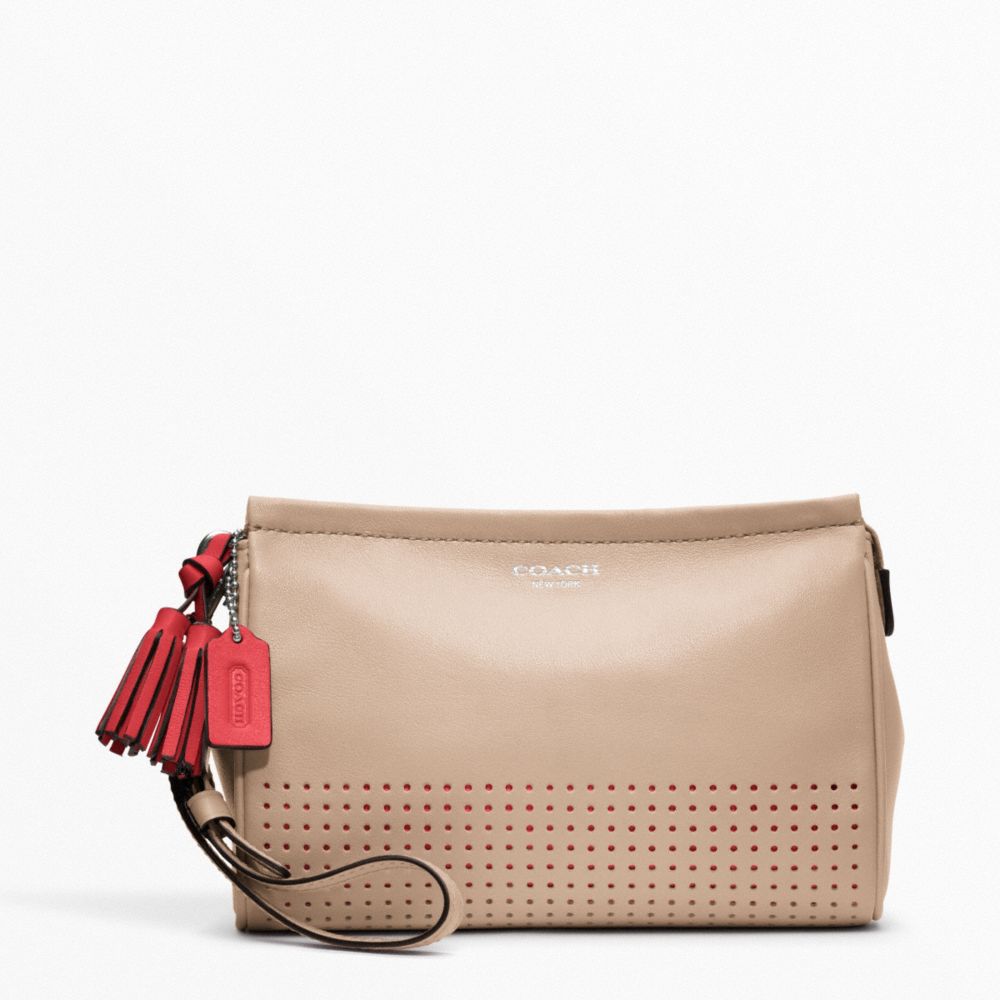 PERFORATED LEATHER LARGE WRISTLET COACH F48957