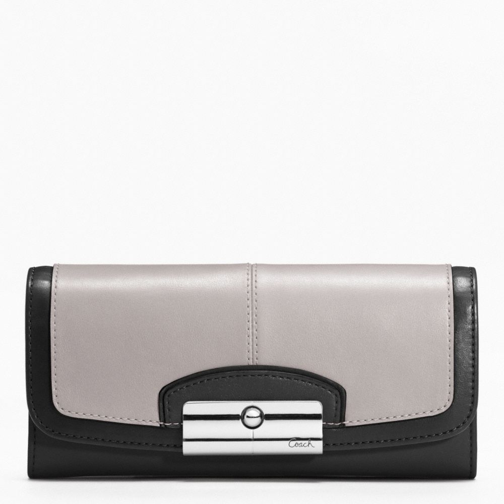 KRISTIN SPECTATOR LEATHER SLIM ENVELOPE - f49007 - SILVER/BLACK MULTI