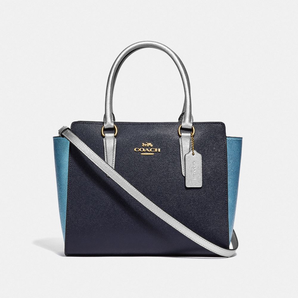 LEAH SATCHEL IN COLORBLOCK - MIDNIGHT MULTI/IMITATION GOLD - COACH F49057