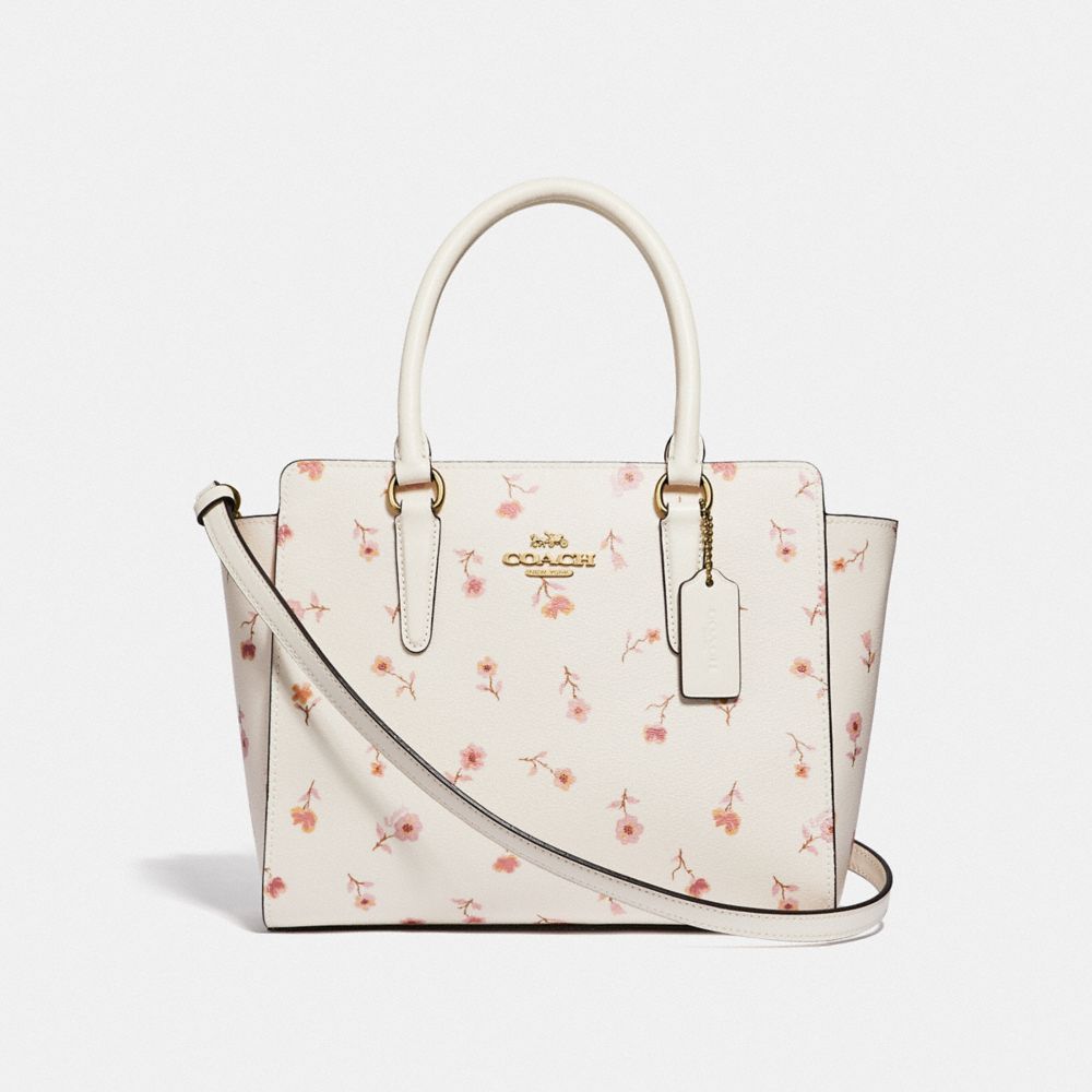 LEAH SATCHEL WITH VINTAGE PRAIRIE PRINT - F49058 - CHALK MULTI/IMITATION GOLD