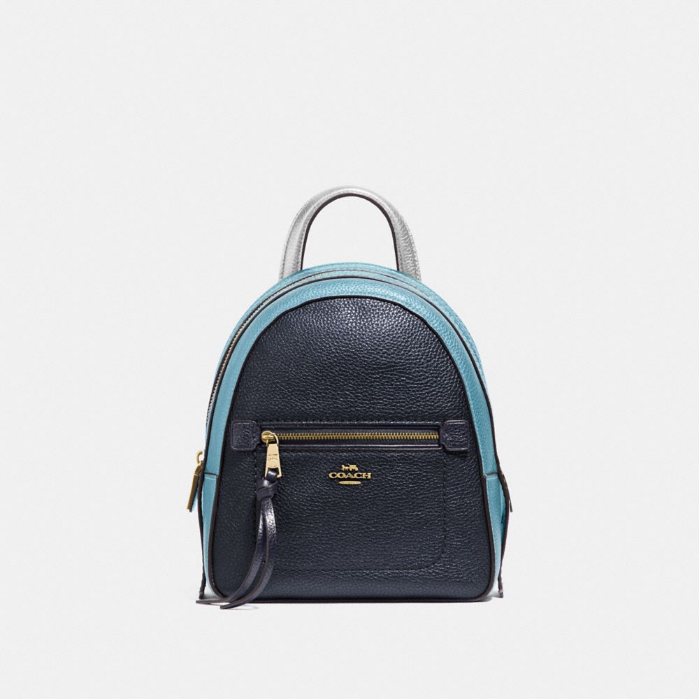 COACH F49122 ANDI BACKPACK IN COLORBLOCK MIDNIGHT MULTI/IMITATION GOLD