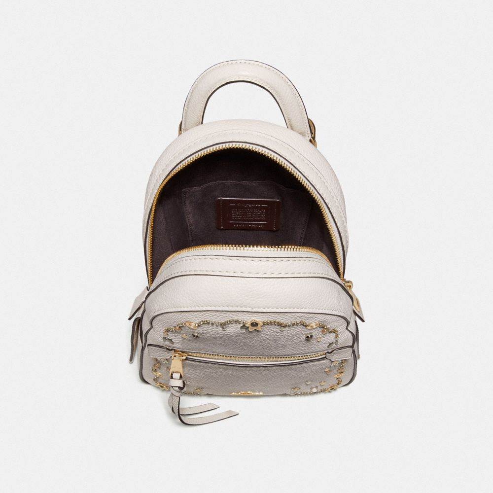 COACH F49125 ANDI BACKPACK WITH STARDUST CRYSTAL RIVETS CHALK MULTI/IMITATION GOLD