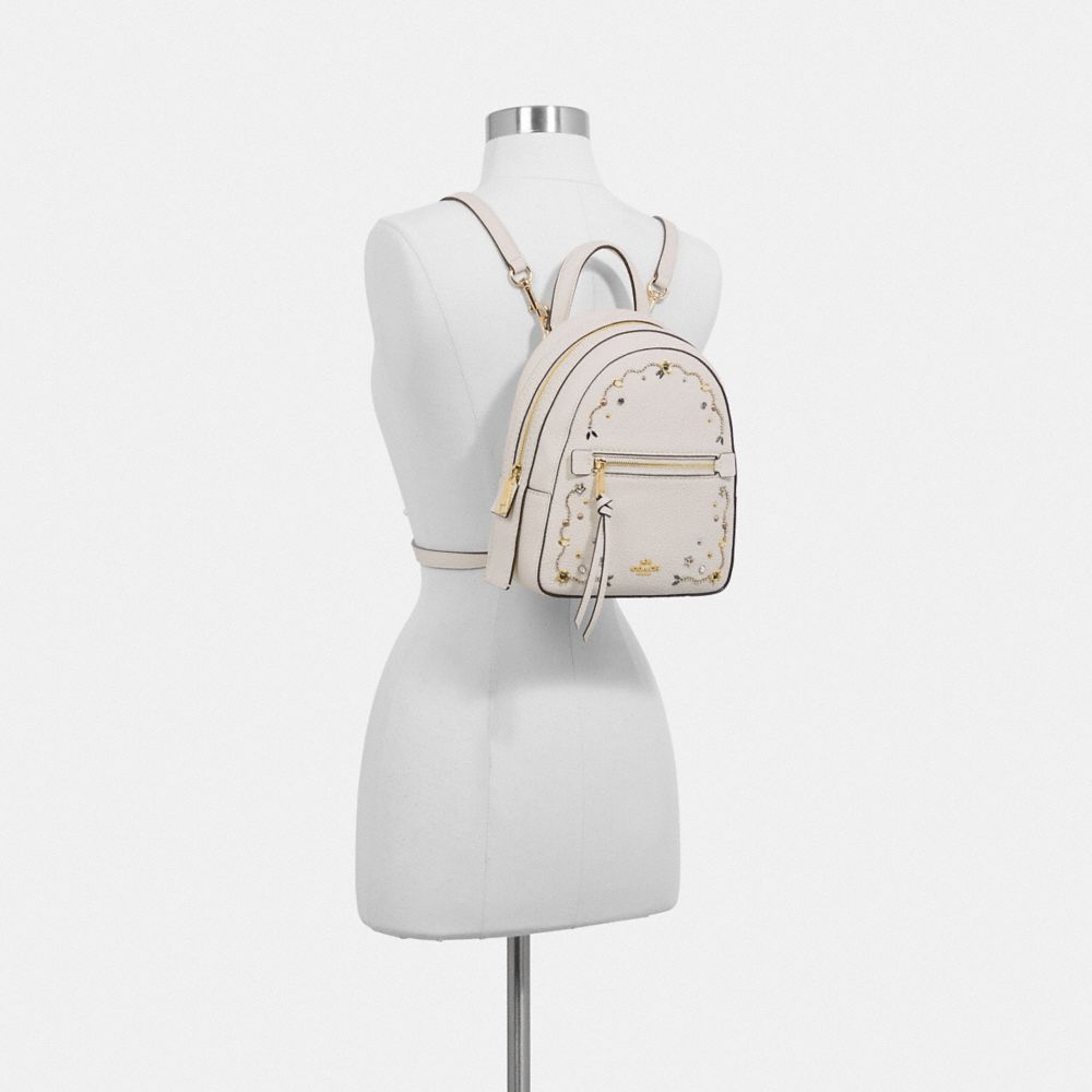 COACH F49125 ANDI BACKPACK WITH STARDUST CRYSTAL RIVETS CHALK MULTI/IMITATION GOLD