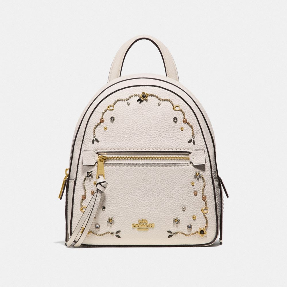 COACH F49125 ANDI BACKPACK WITH STARDUST CRYSTAL RIVETS CHALK MULTI/IMITATION GOLD