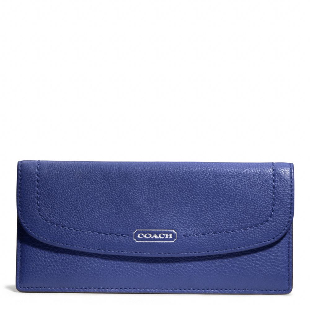 COACH PARK LEATHER SOFT WALLET - SILVER/FRENCH BLUE - F49150