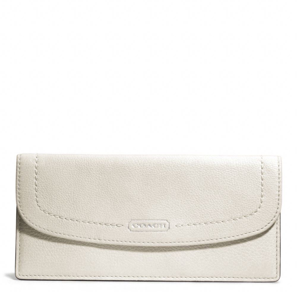 COACH F49150 Park Leather Soft Wallet SILVER/PARCHMENT