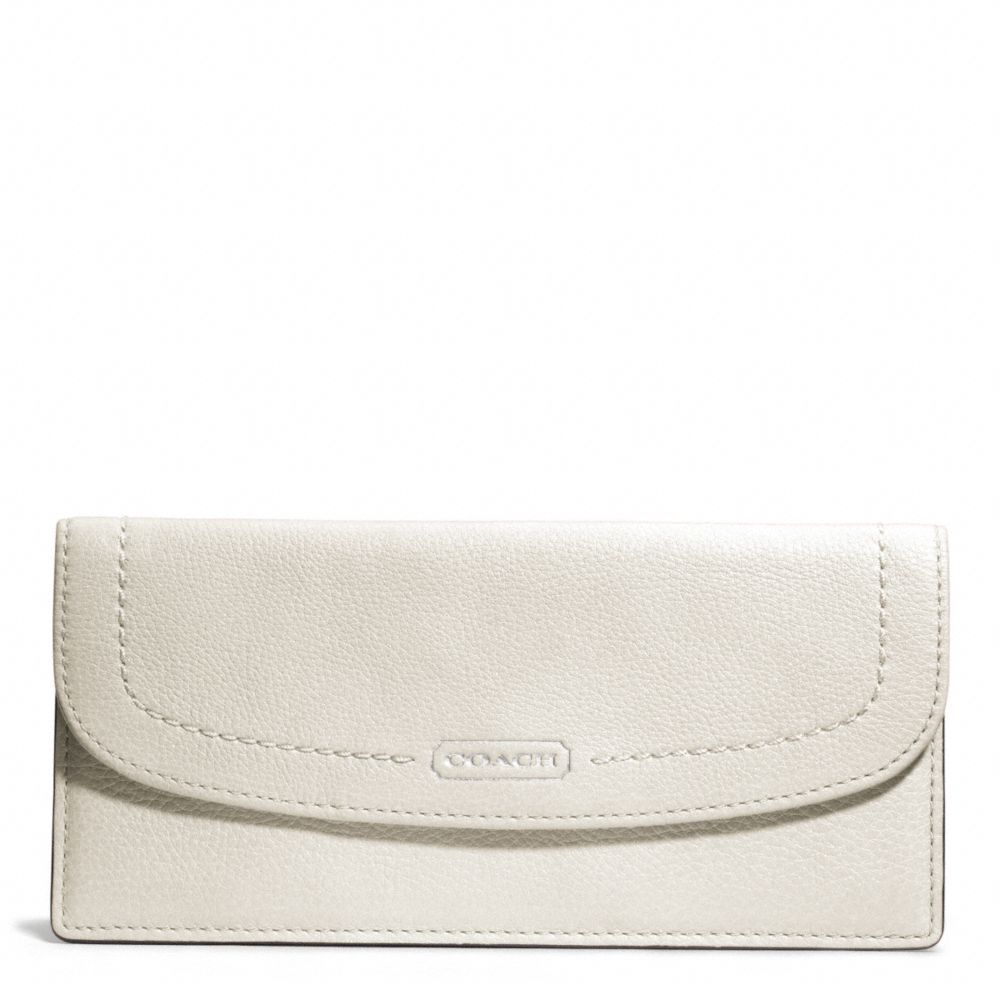 COACH F49150 PARK LEATHER SOFT WALLET SILVER/PARCHMENT