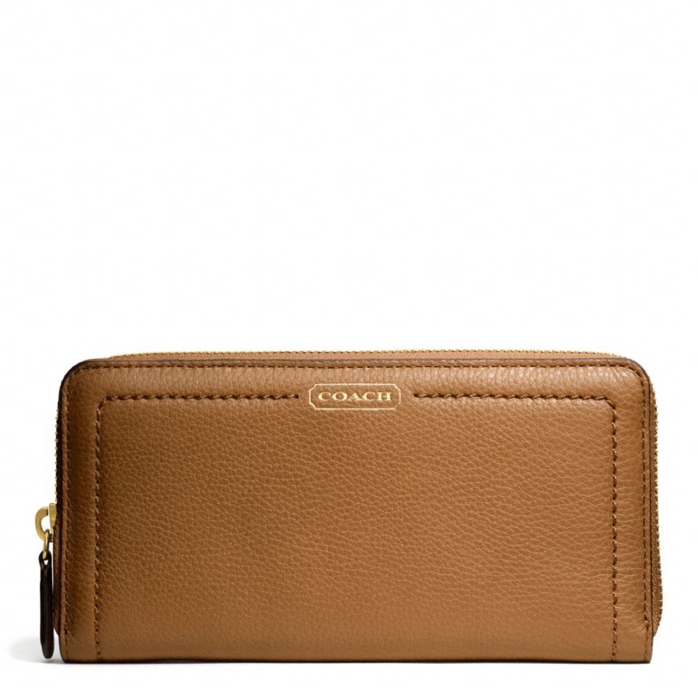 COACH PARK LEATHER ACCORDION ZIP - BRASS/BRITISH TAN - f49151