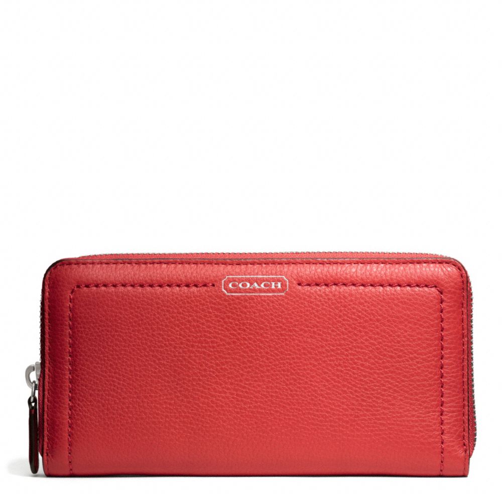 PARK LEATHER ACCORDION ZIP - SILVER/VERMILLION - COACH F49151