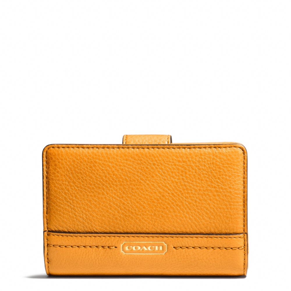 COACH F49153 PARK LEATHER MEDIUM WALLET BRASS/ORANGE-SPICE