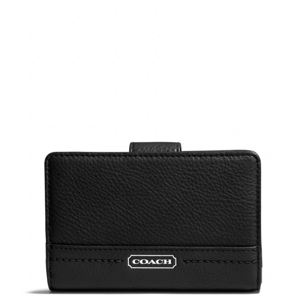 COACH F49153 Park Leather Medium Wallet SILVER/BLACK