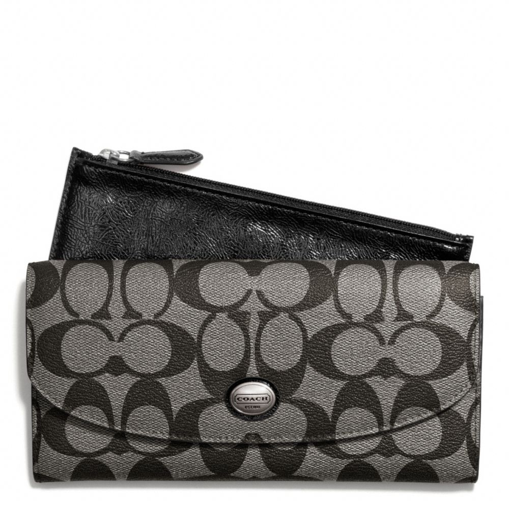 COACH F49154 - PEYTON SIGNATURE SLIM ENVELOPE WITH POUCH ONE-COLOR