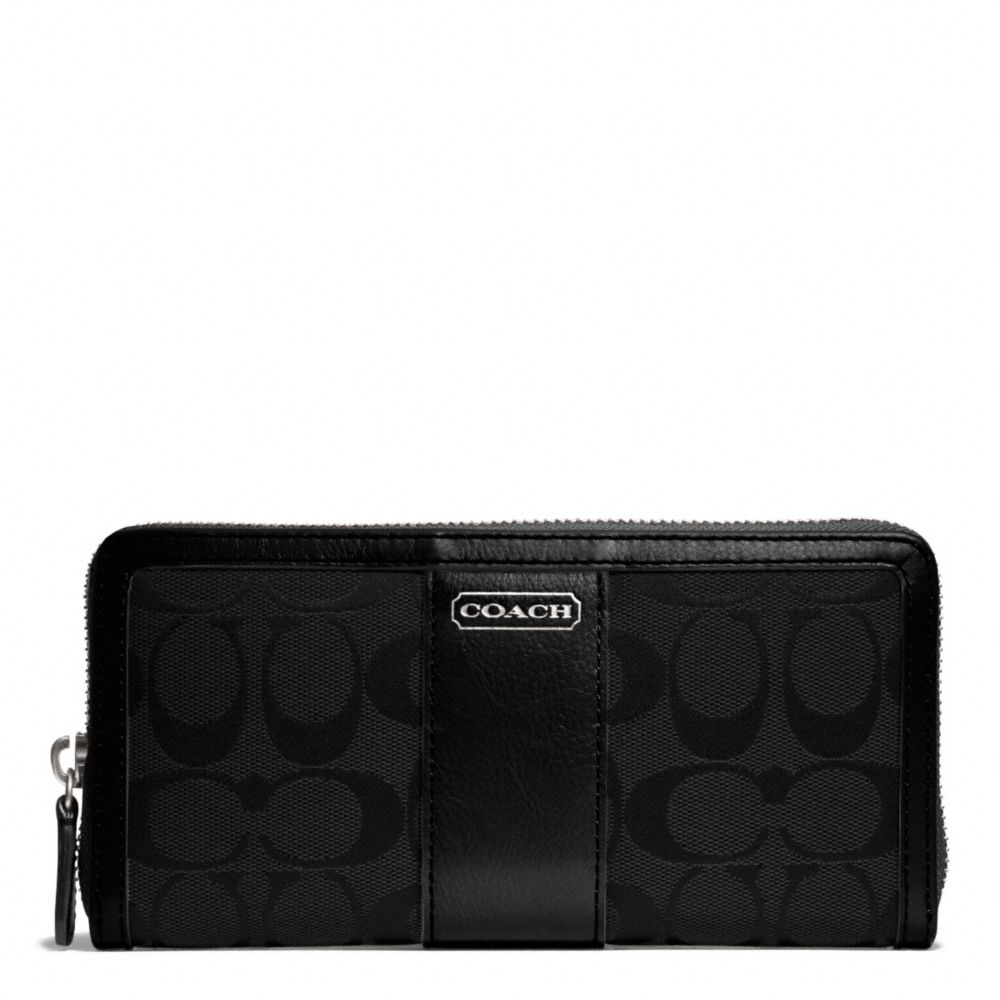 COACH PARK SIGNATURE ACCORDION ZIP - SILVER/BLACK/BLACK - F49159