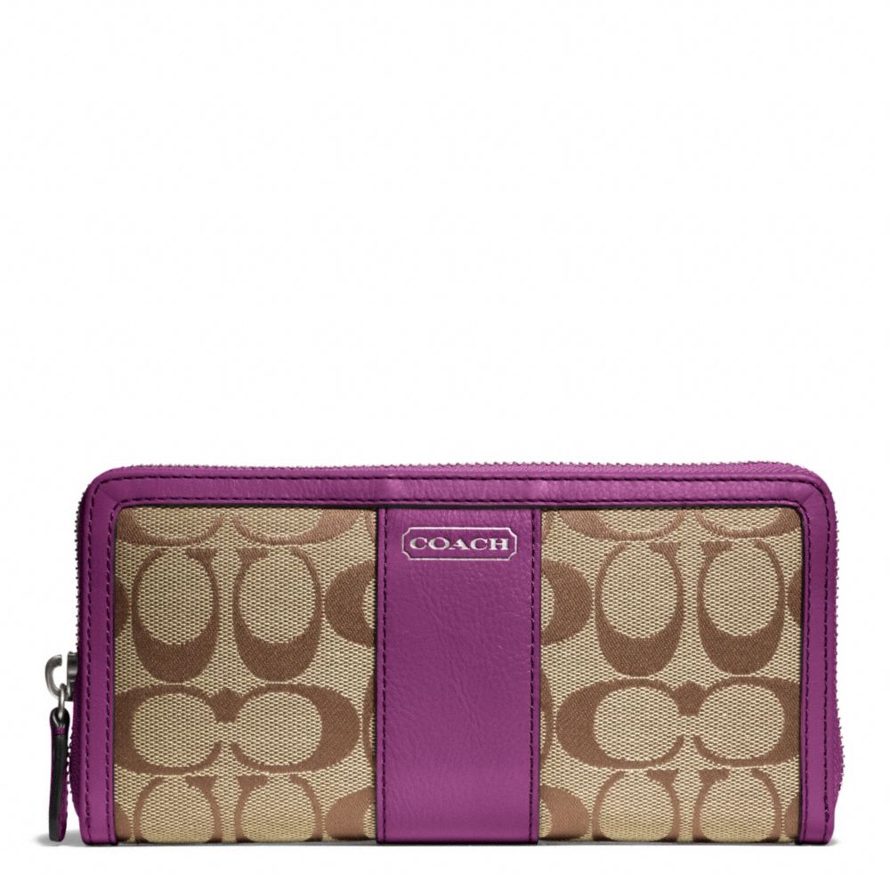 COACH PARK SIGNATURE ACCORDION ZIP - SILVER/KHAKI/AMETHYST - f49159