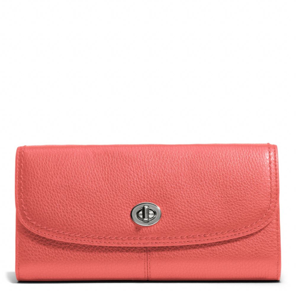 COACH F49167 Park Leather Turnlock Slim Envelope SILVER/TEAROSE