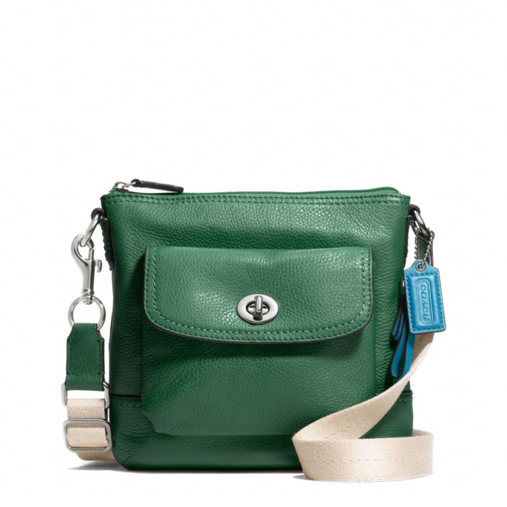 PARK LEATHER SWINGPACK - SILVER/IVY - COACH F49170