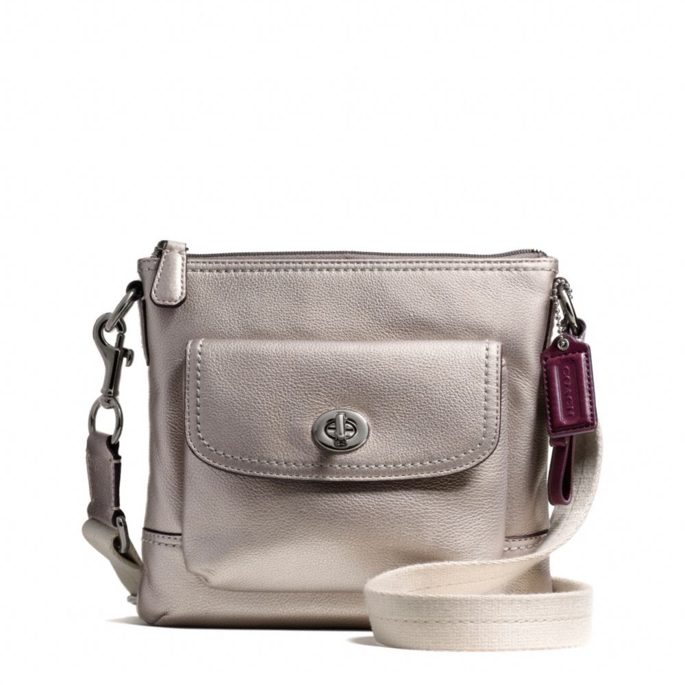 PARK LEATHER SWINGPACK - COACH F49170 - SILVER/PEWTER