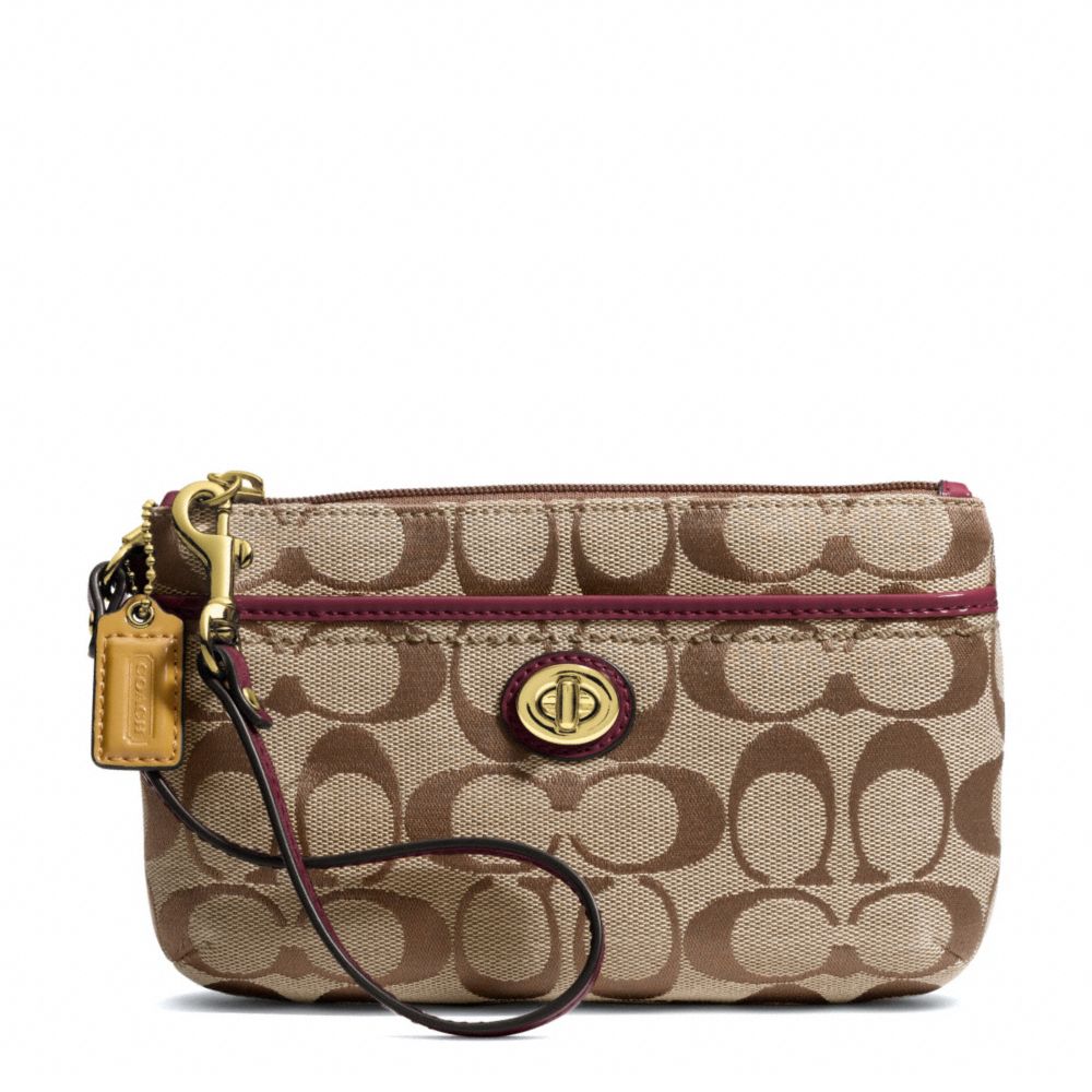 PARK SIGNATURE MEDIUM WRISTLET - BRASS/KHAKI/BURGUNDY - COACH F49175