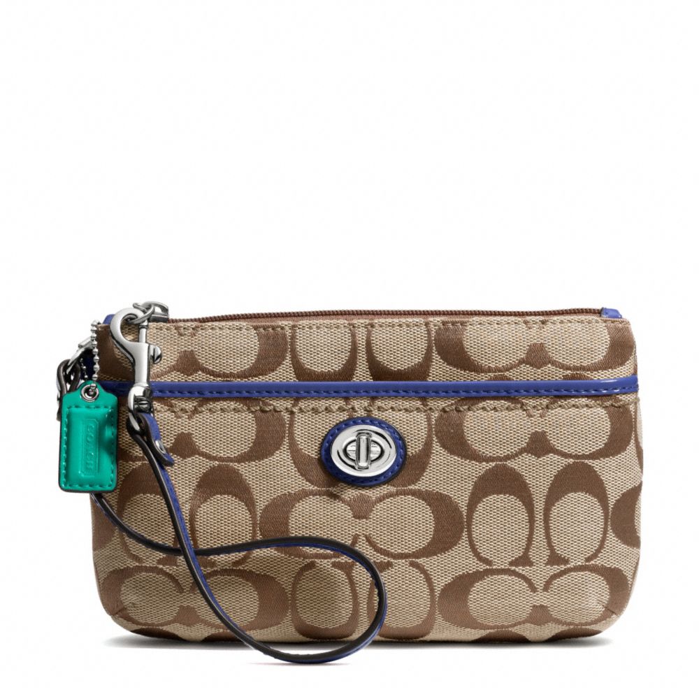 PARK SIGNATURE MEDIUM WRISTLET - SILVER/KHAKI/FRENCH BLUE - COACH F49175