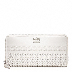 COACH MADISON WOVEN LEATHER ACCORDION ZIP - ONE COLOR - F49195