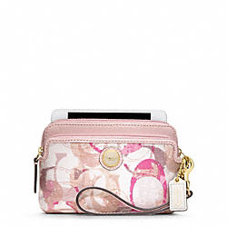 COACH F49206 - POPPY STAMPED C DOUBLE ZIP WRISTLET ONE-COLOR