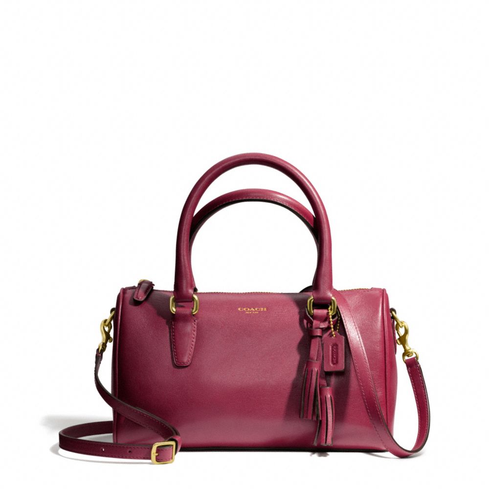 COACH F49292 - LEATHER MINI SATCHEL - BRASS/DEEP PORT | COACH HANDBAGS