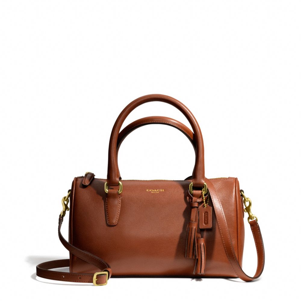 COACH F49292 MINI SATCHEL IN LEATHER BRASS/COGNAC