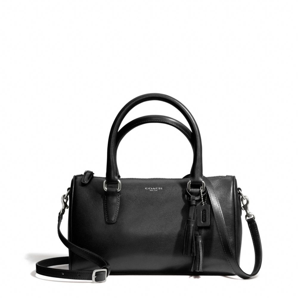 COACH F49292 Mini Satchel In Leather SILVER/BLACK