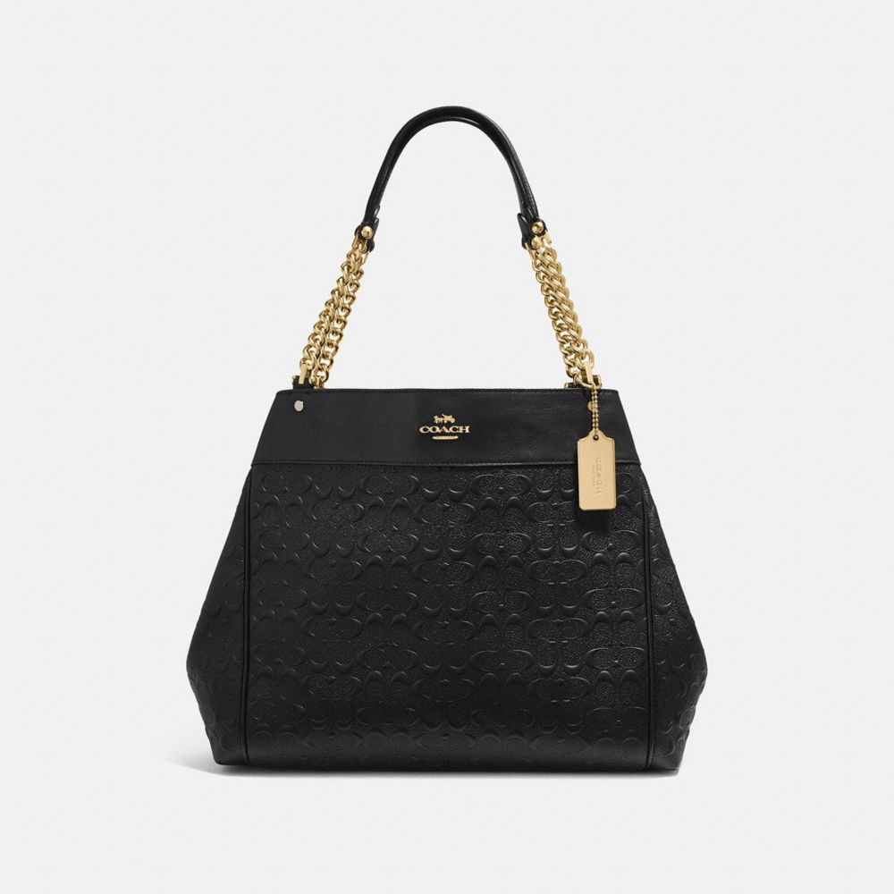 LEXY CHAIN SHOULDER BAG IN SIGNATURE LEATHER - BLACK/IMITATION GOLD - COACH F49336