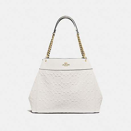 COACH LEXY CHAIN SHOULDER BAG IN SIGNATURE LEATHER - CHALK/GOLD - F49336