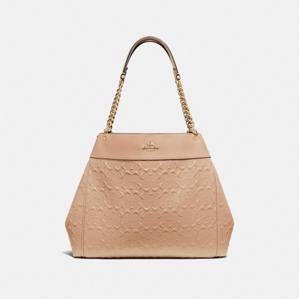 lexy chain shoulder bag in signature leather