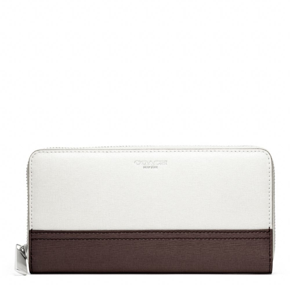 COACH F49381 ACCORDION ZIP WALLET IN SAFFIANO COLORBLOCK LEATHER ONE-COLOR