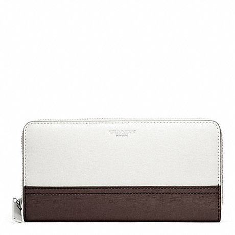COACH F49381 ACCORDION ZIP WALLET IN SAFFIANO COLORBLOCK LEATHER ONE-COLOR