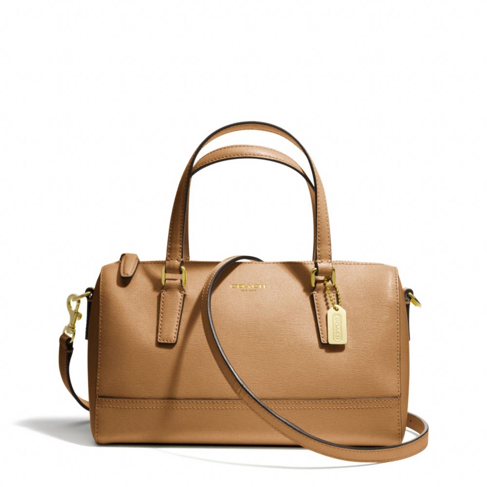 COACH F49392 MINI SATCHEL IN SAFFIANO LEATHER BRASS/TOFFEE