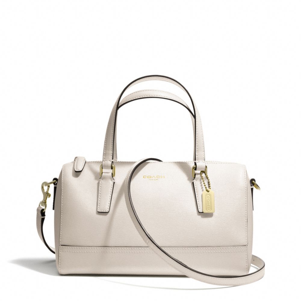 COACH F49392 Saffiano Leather Mini Satchel LIGHT GOLD/PARCHMENT