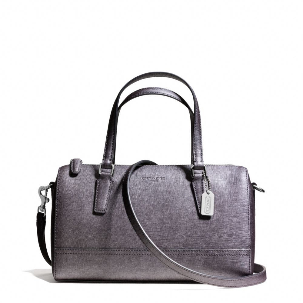 COACH F49392 Saffiano Leather Mini Satchel SILVER/GUNMETAL