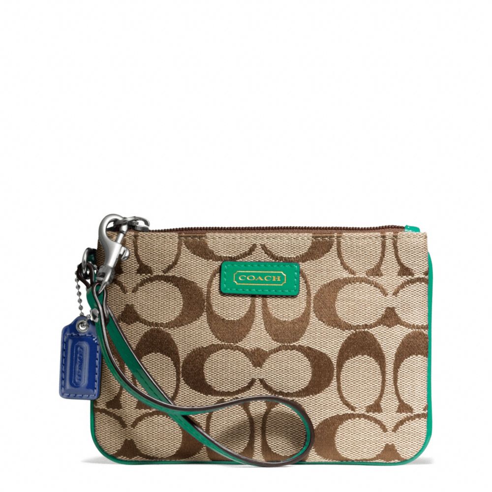 COACH PARK SIGNATURE SMALL WRISTLET - SILVER/KHAKI/BRIGHT JADE - f49471