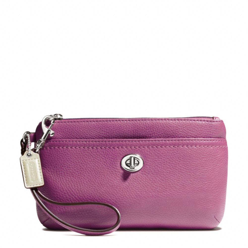 COACH PARK LEATHER MEDIUM WRISTLET - SILVER/ROSE - f49472