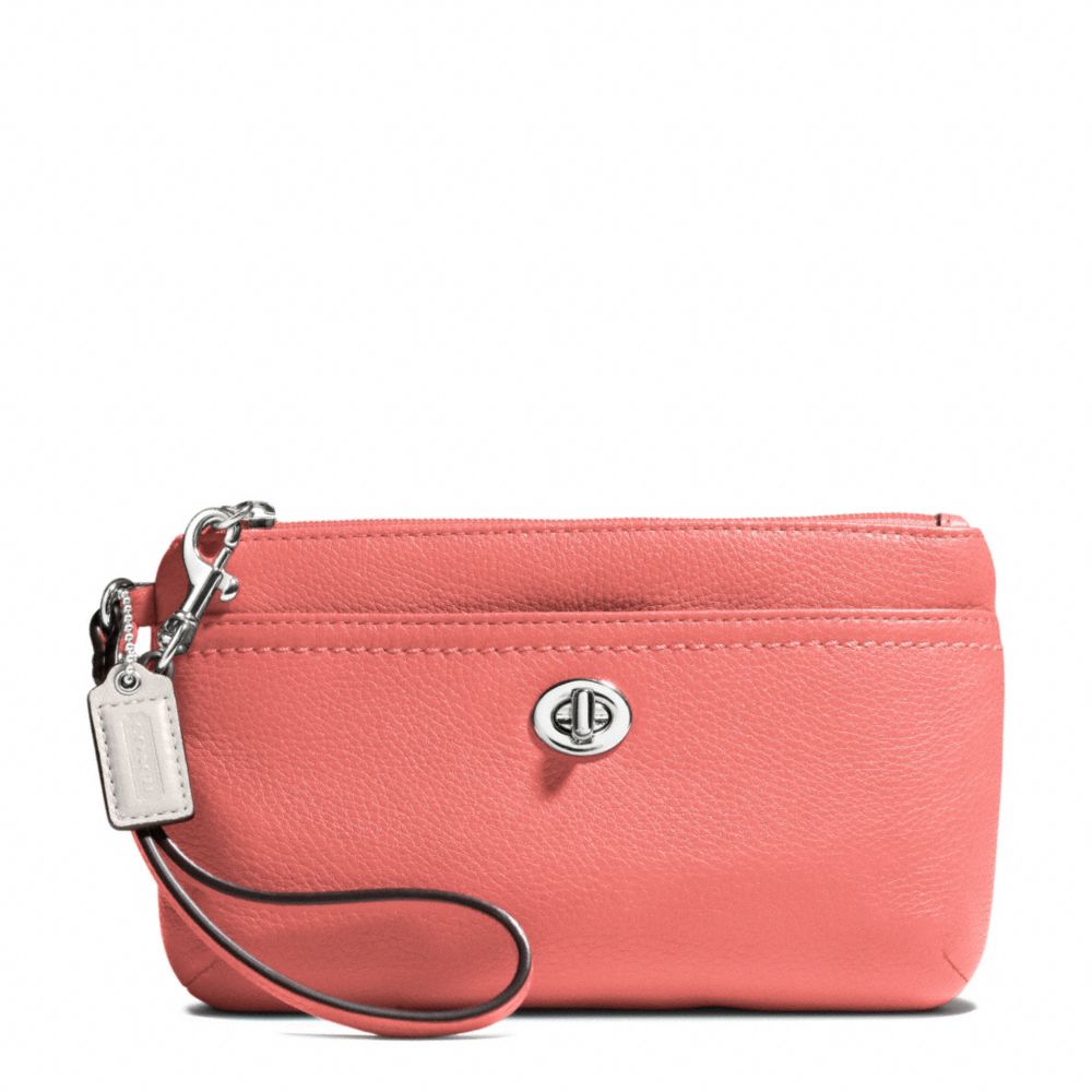 COACH F49472 Park Leather Medium Wristlet SILVER/TEAROSE