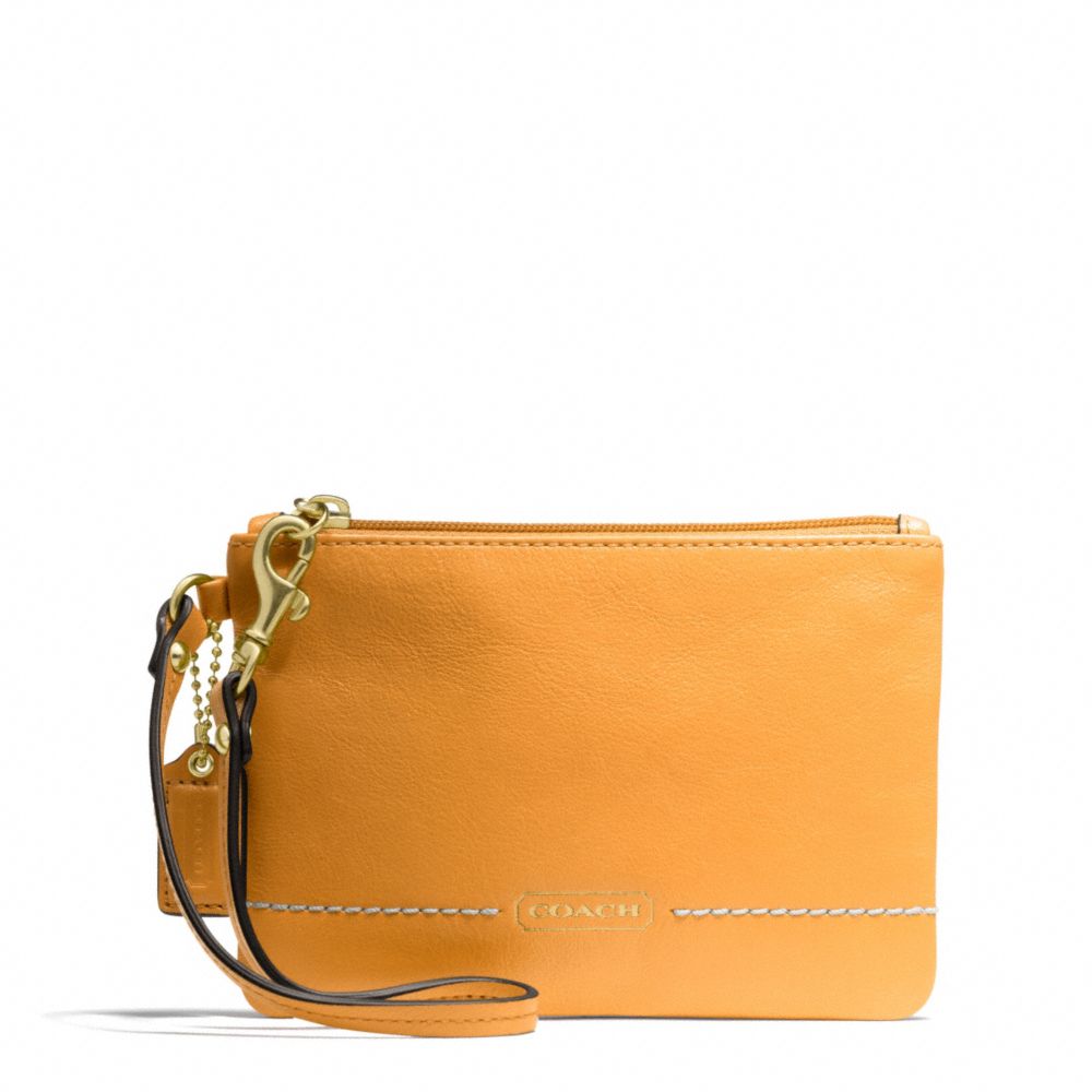 PARK LEATHER SMALL WRISTLET - f49475 - BRASS/ORANGE SPICE