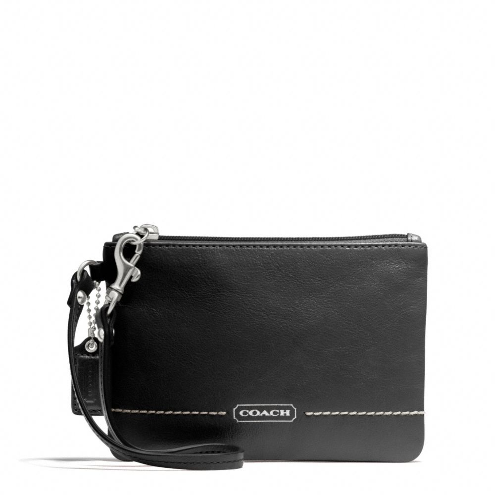 COACH F49475 PARK LEATHER SMALL WRISTLET SILVER/BLACK